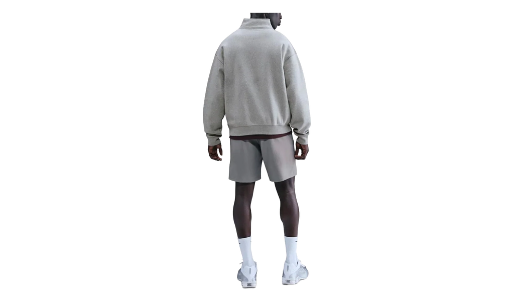 Solo Swoosh Fleece Quarter Zip Top "Dark Grey Heather / Light Smoke Grey / White" HV1094 063