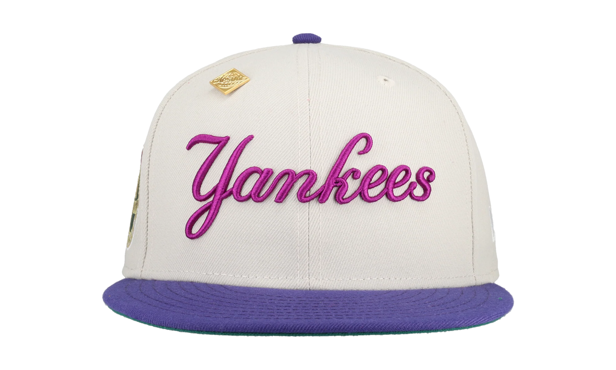 59FIFTY New York Yankees 1962 World Series Patch Fitted Hat "Stone / Purple / Pink" NE338