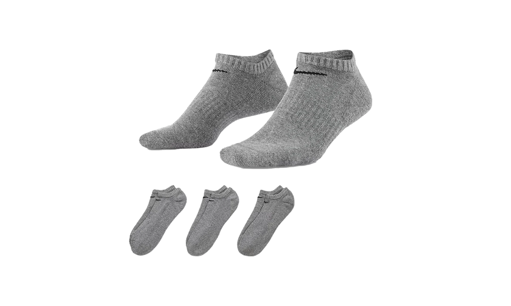 Everyday Plus Cushioned Training No-show Socks (3 Pairs) "Grey / Black" SX7673 064