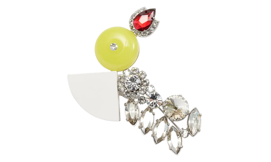Rhinestone Shapes Brooch "Yellow / White" SM1VK0041P6479978