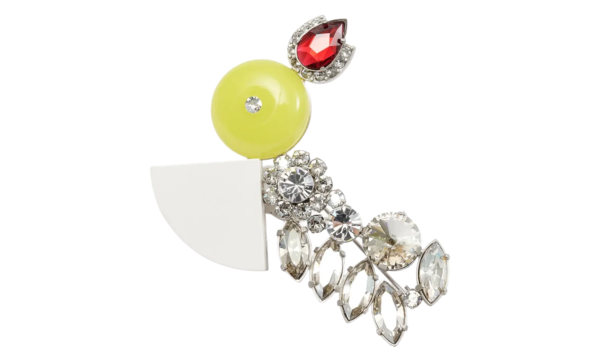 Rhinestone Shapes Brooch "Yellow / White" SM1VK0041P6479978