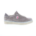Flanch Mens Gray Leather Lace Up Lifestyle Sneakers Shoes