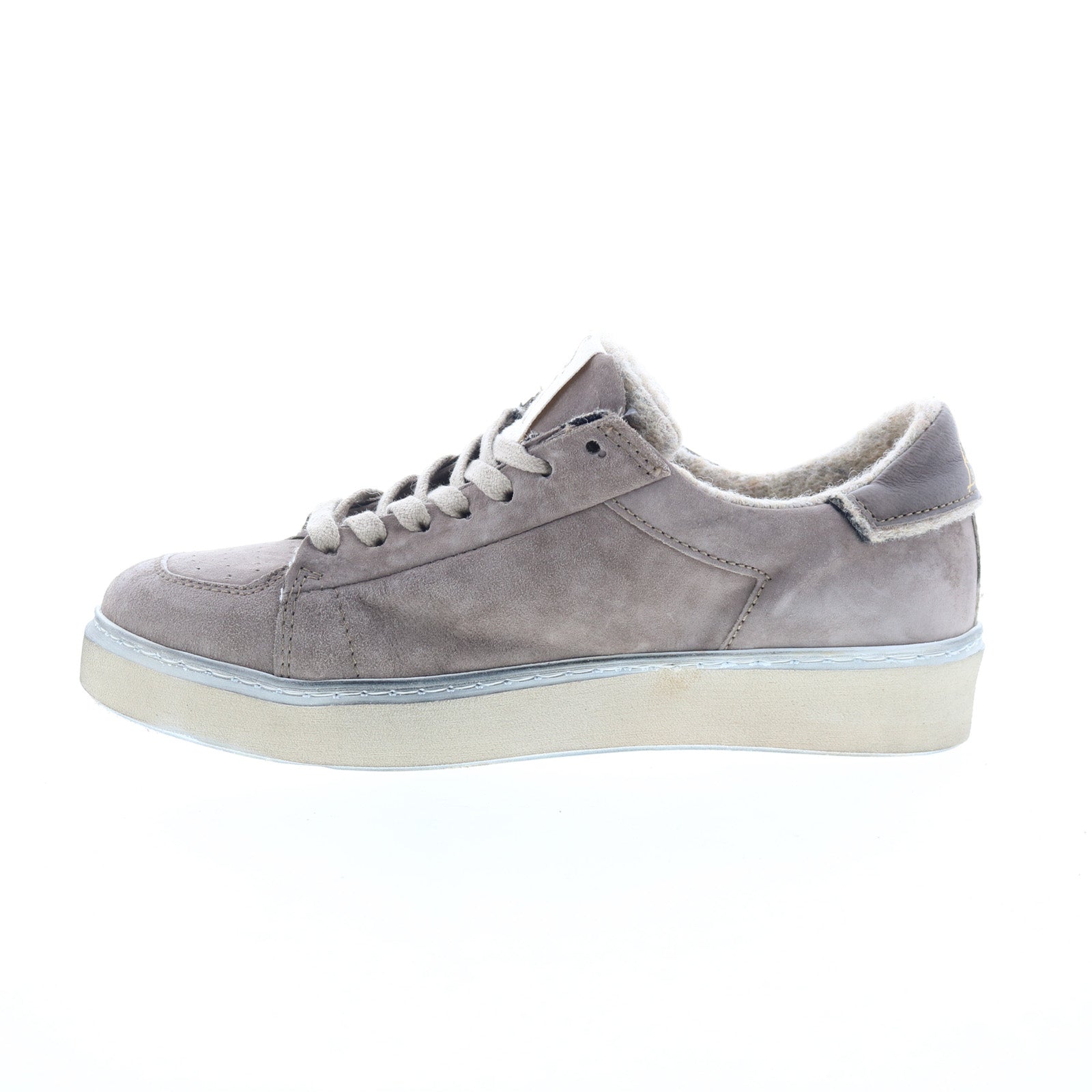 Flanch Mens Gray Leather Lace Up Lifestyle Sneakers Shoes