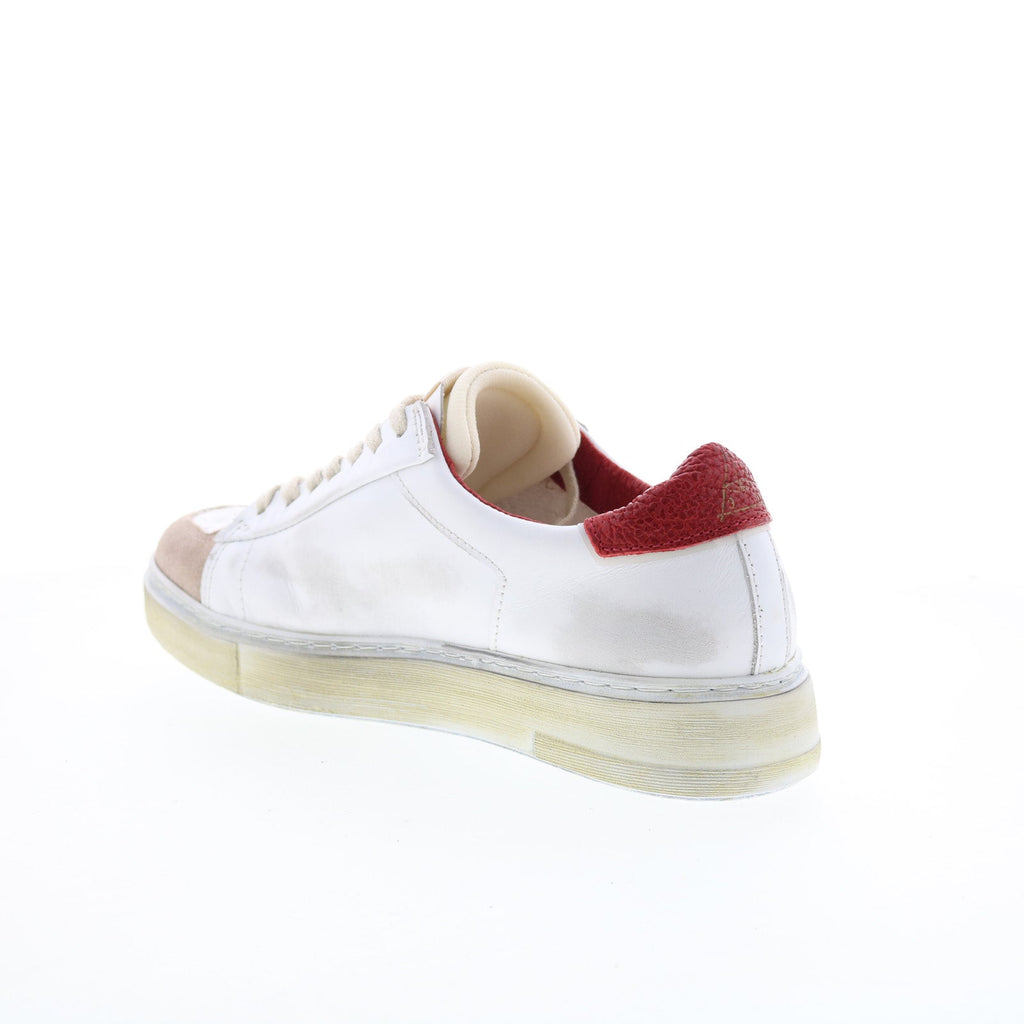 Flanch Mens White Leather Lace Up Lifestyle Sneakers Shoes