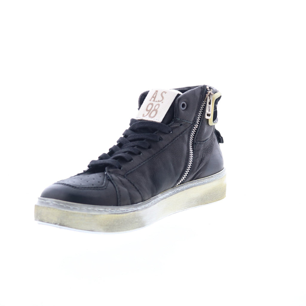 Folie Mens Blue Leather Zipper Lifestyle Sneakers Shoes
