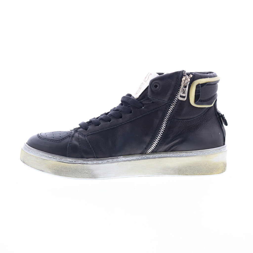 Folie Mens Blue Leather Zipper Lifestyle Sneakers Shoes