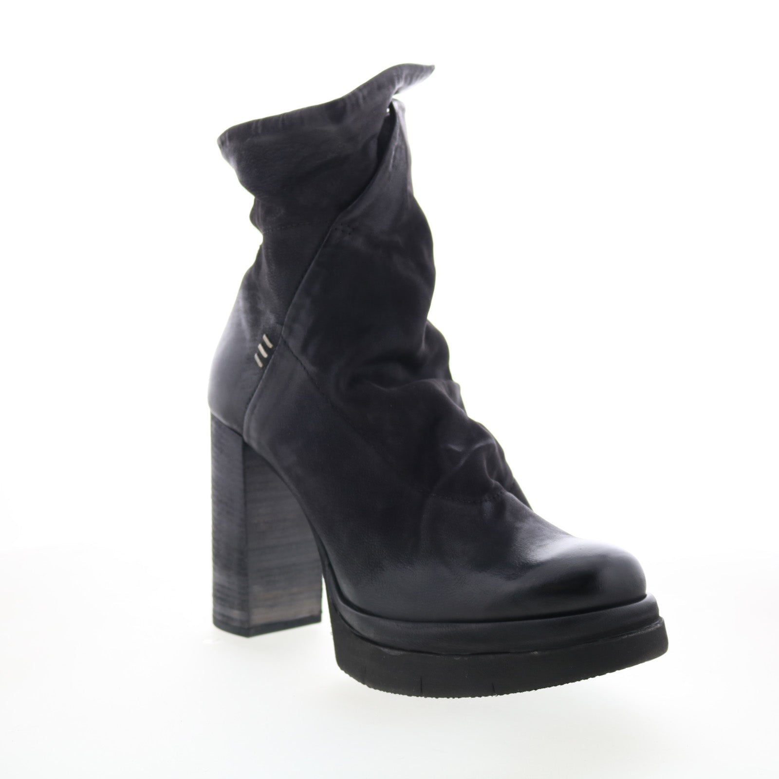 Frannie Womens Black Leather Zipper Ankle & Booties Boots