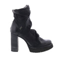 Frannie Womens Black Leather Zipper Ankle & Booties Boots
