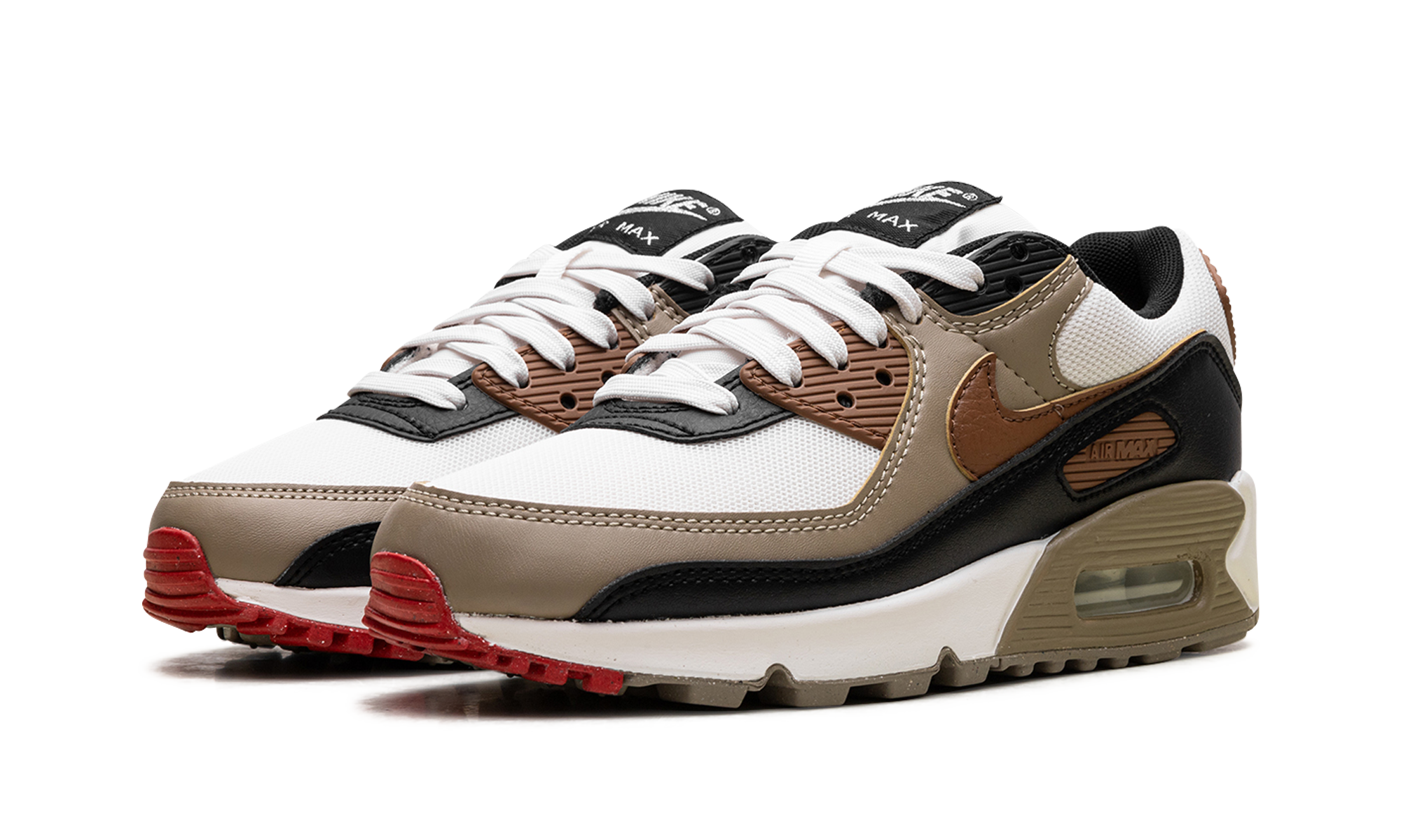 Air Max 90 WMNS "Phantom Black Fire Red Light British Tan" DH8010 005