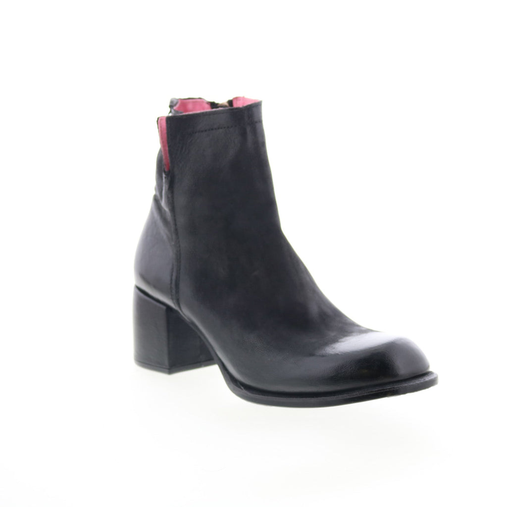Grove Womens Black Leather Zipper Ankle & Booties Boots