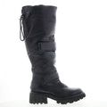 Halpert Womens Black Leather Zipper Knee High Boots