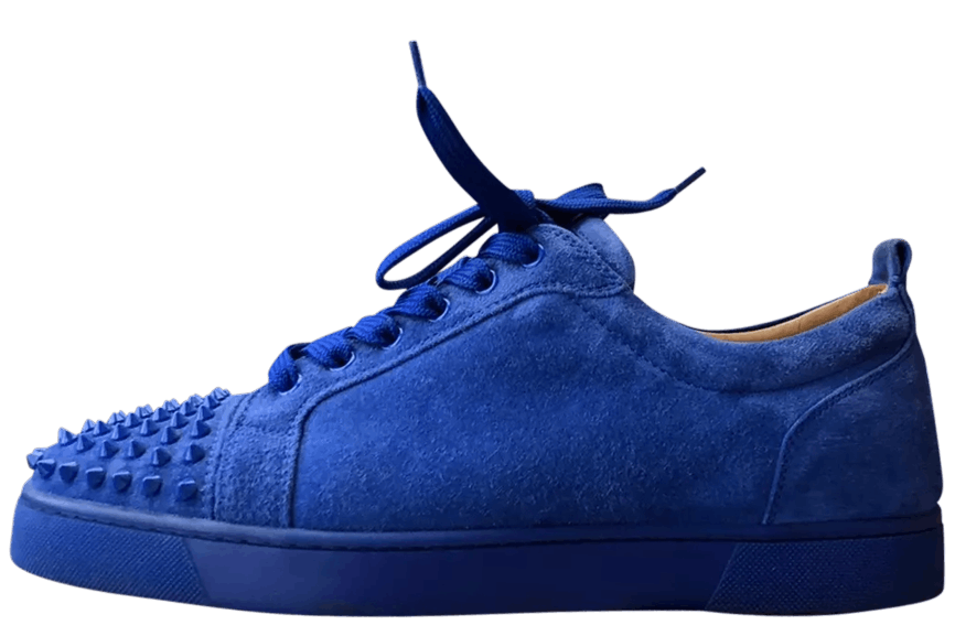 Louis Flat Calf Spikes Velour 'Electric Blue