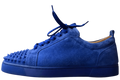 Louis Flat Calf Spikes Velour 'Electric Blue