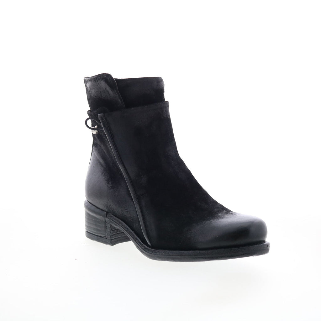 Ibsen Womens Black Leather Zipper Casual Dress Boots