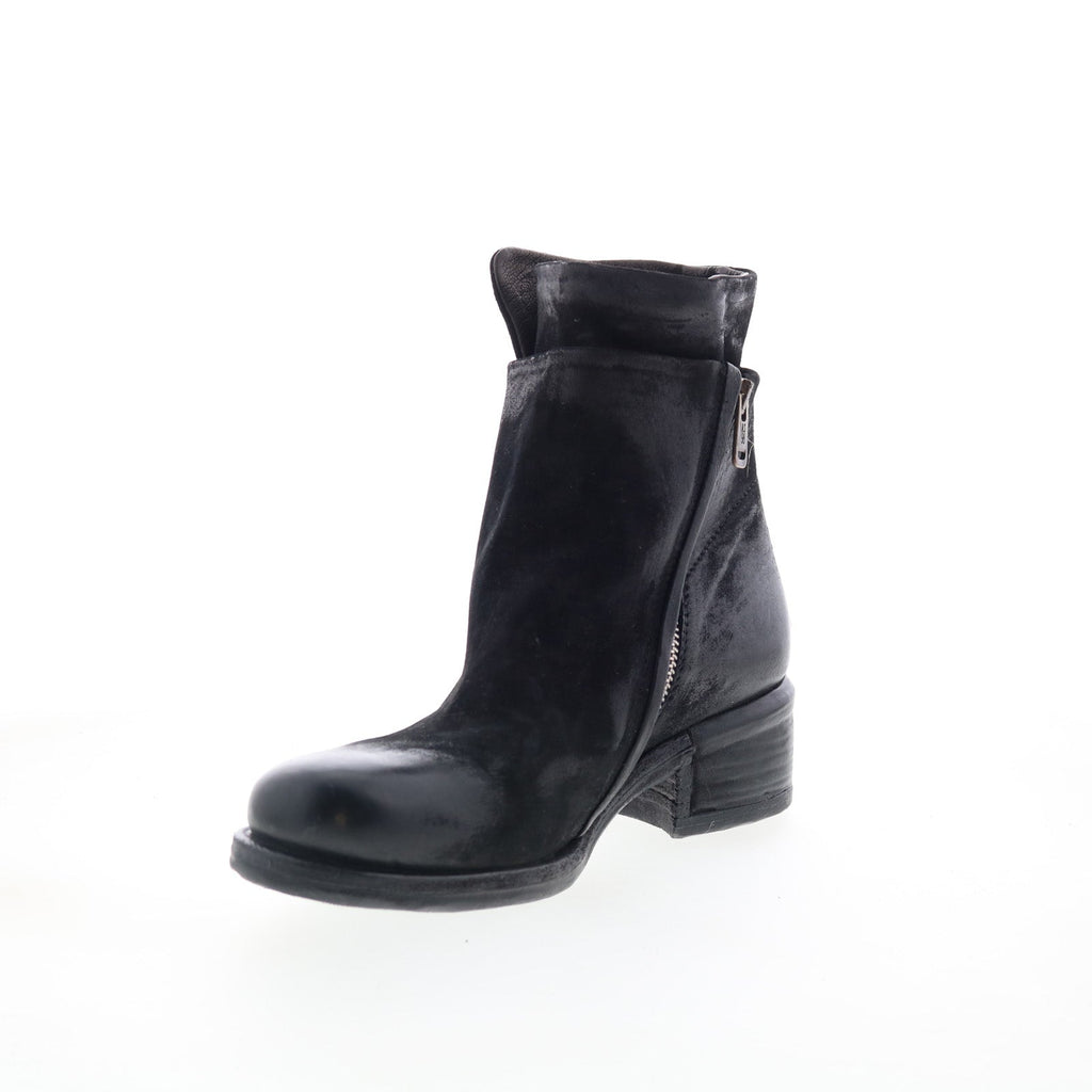 Ibsen Womens Black Leather Zipper Casual Dress Boots