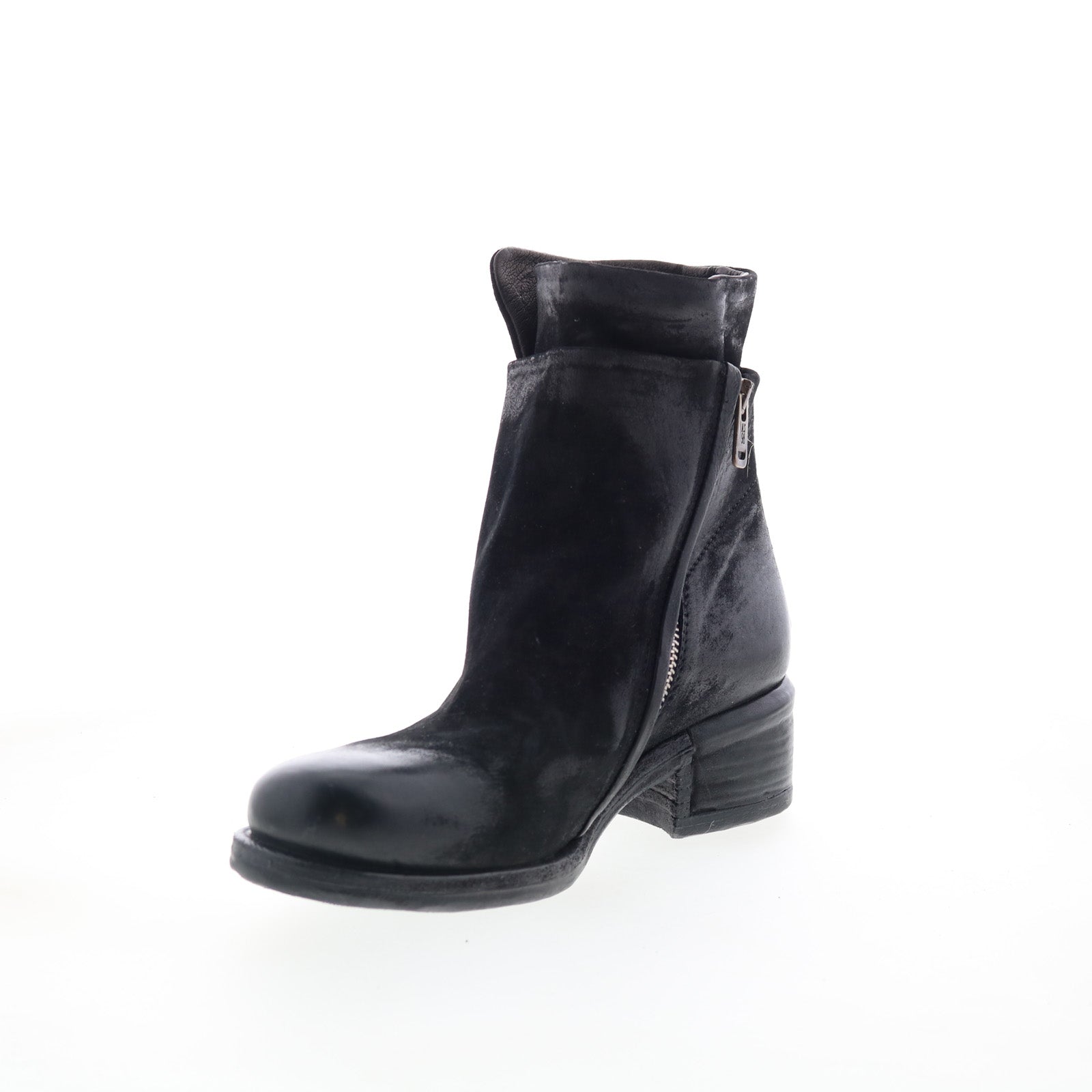 Ibsen Womens Black Leather Zipper Casual Dress Boots