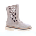 Idelco Womens Beige Leather Zipper Casual Dress Boots