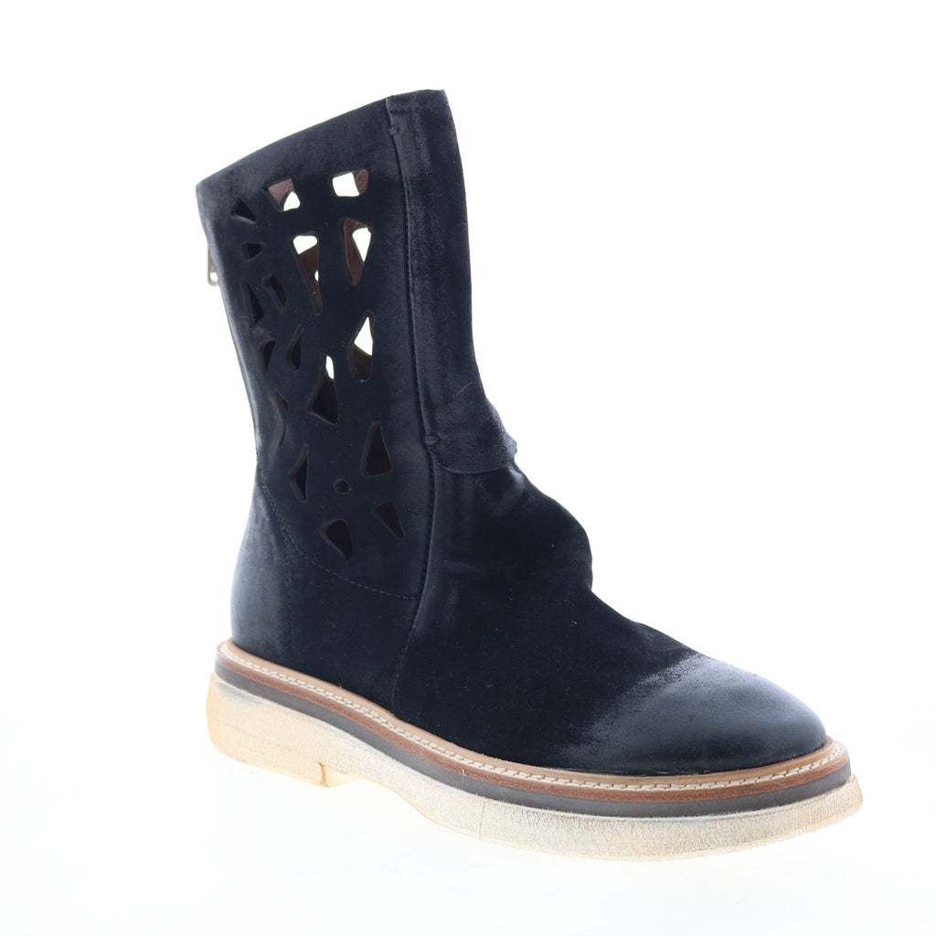 Idelco Womens Black Leather Zipper Casual Dress Boots