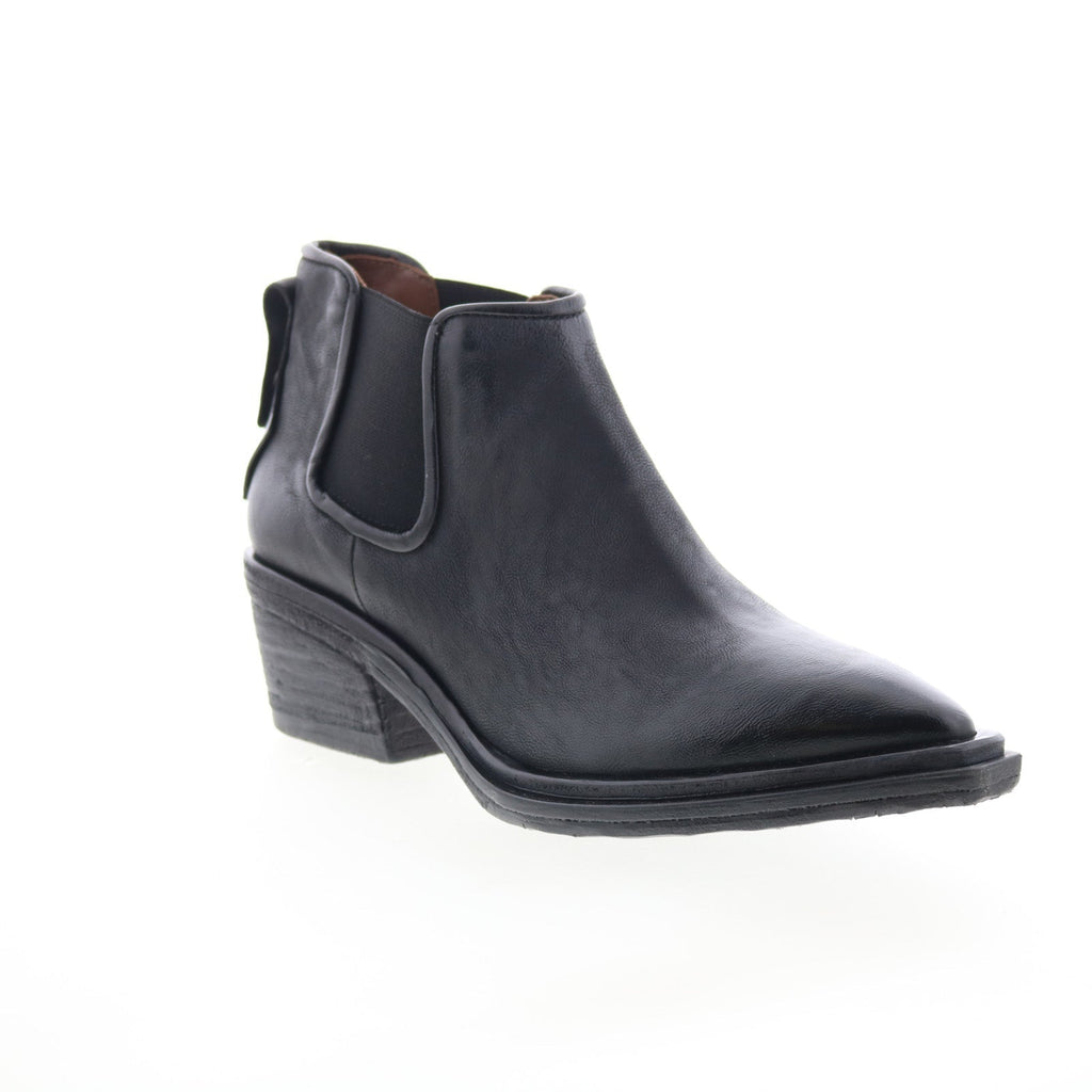 Ilene Womens Black Leather Slip On Ankle & Booties Boots