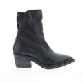Imogene Womens Black Leather Slip On Ankle & Booties Boots