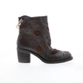 Jase Floral Womens Gray Leather Zipper Casual Dress Boots