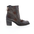 Jase Floral Womens Gray Leather Zipper Ankle & Booties Boots