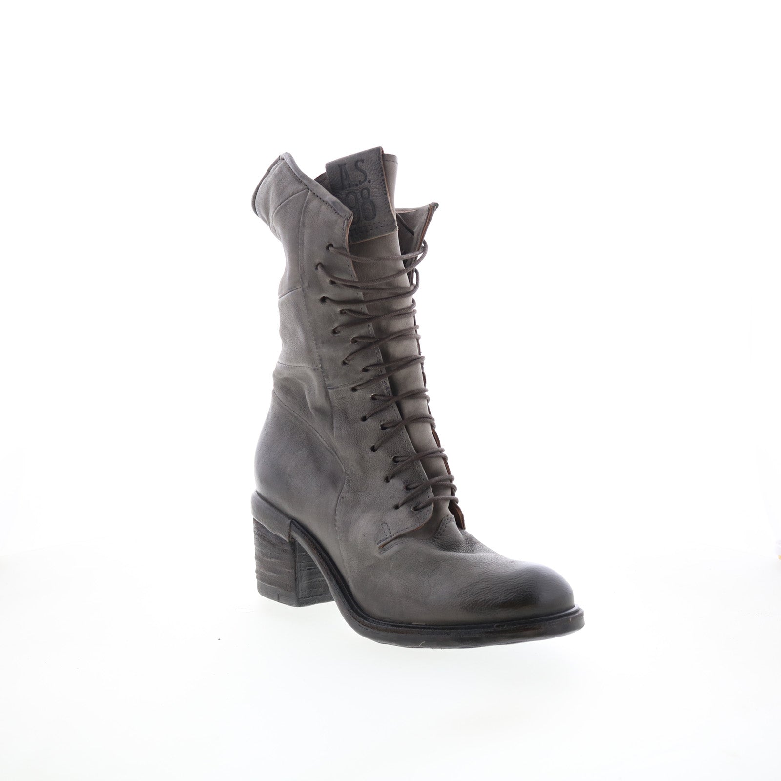 Jasper Womens Gray Leather Zipper Casual Dress Boots
