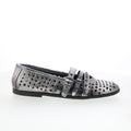Jett Womens Silver Leather Hook & Loop Loafer Flats Shoes