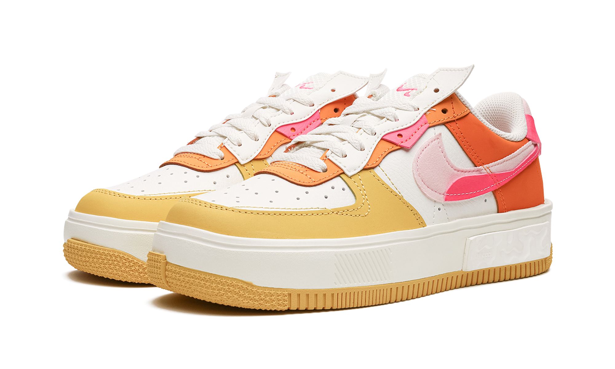 AIR FORCE 1 FONTANKA MNS WMNS"Summit White/Solar Flare/Medium Soft Pink/Hyper Pink" DX2675 100