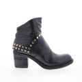 Jonas Womens Black Leather Zipper Ankle & Booties Boots