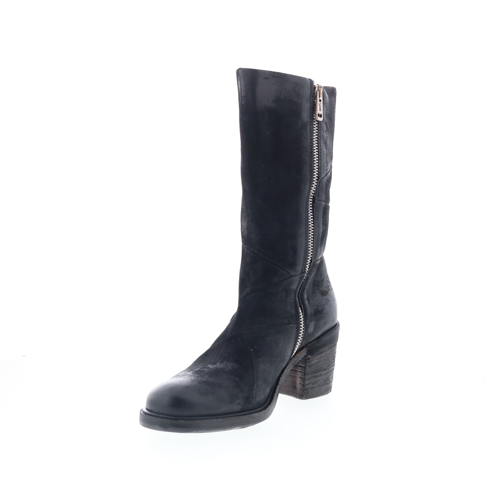 Justin Womens Black Suede Zipper Casual Dress Boots
