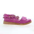 Larkie Womens Purple Suede Hook & Loop Strap Sandals Shoes
