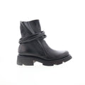 Lider Womens Black Leather Zipper Casual Dress Boots
