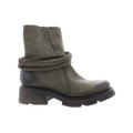 Linder Womens Green Leather Zipper Casual Dress Boots