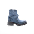 Linder Womens Blue Leather Zipper Casual Dress Boots