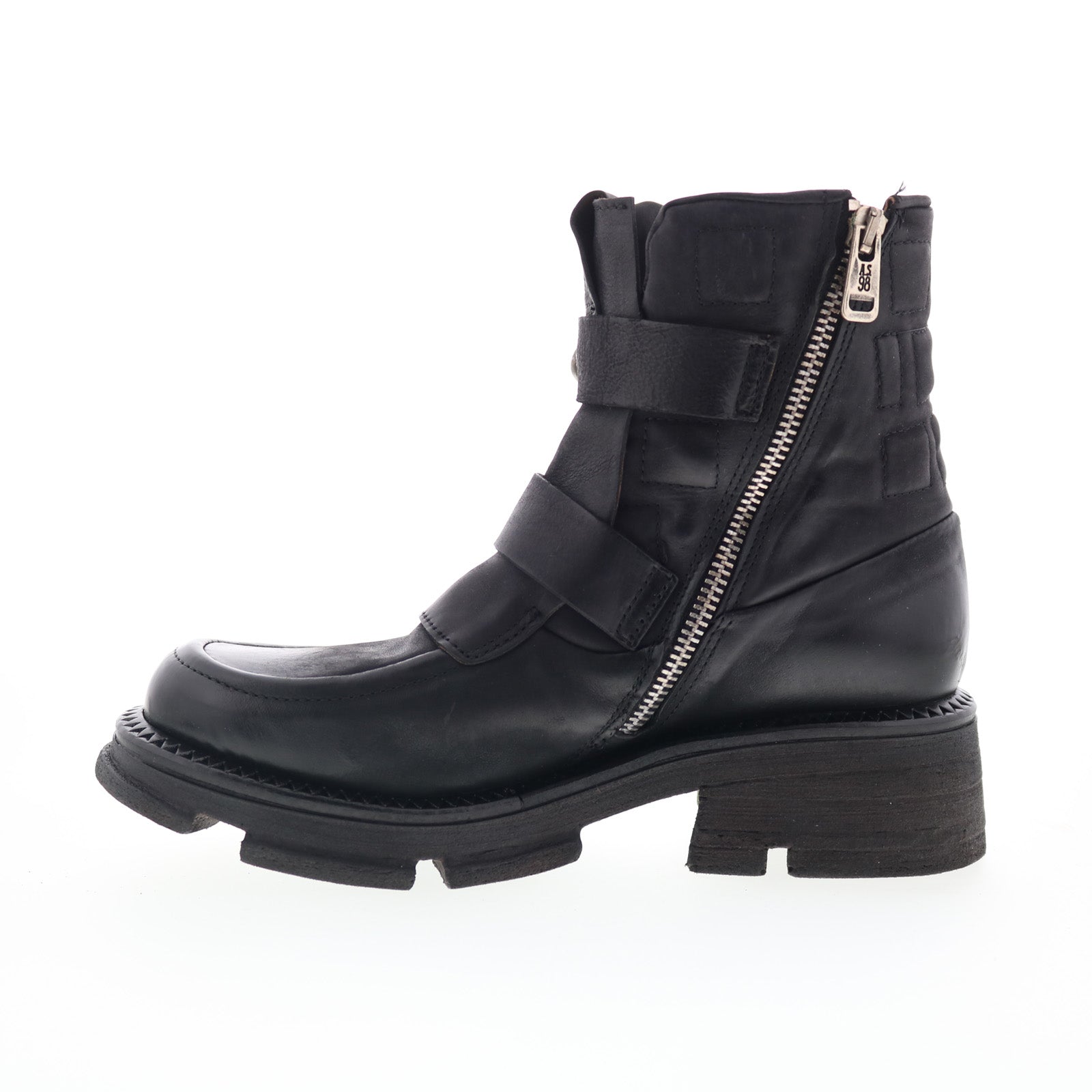 Loman Womens Black Leather Zipper Casual Dress Boots