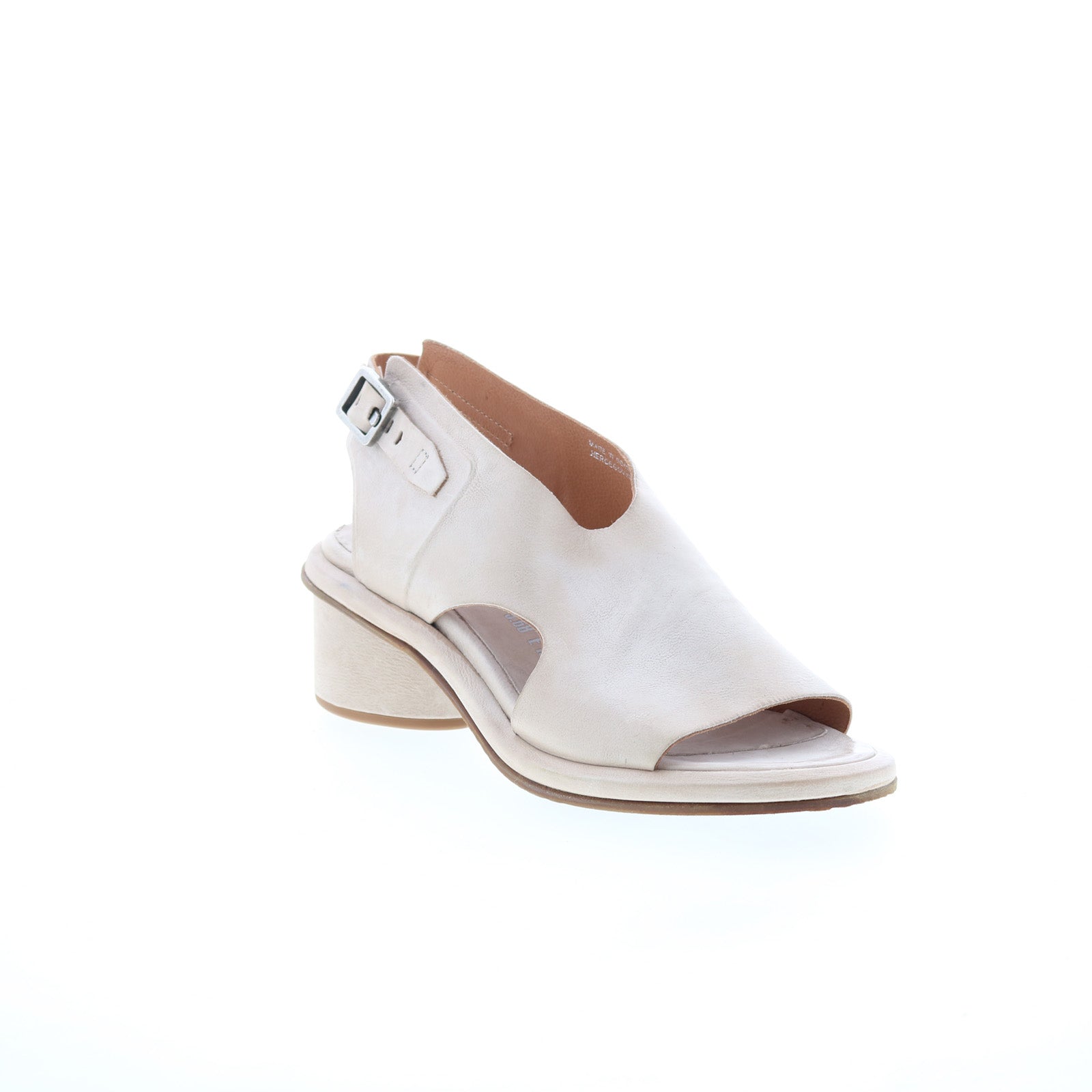Lucca Womens Beige Leather Hook & Loop Heeled Sandals Shoes