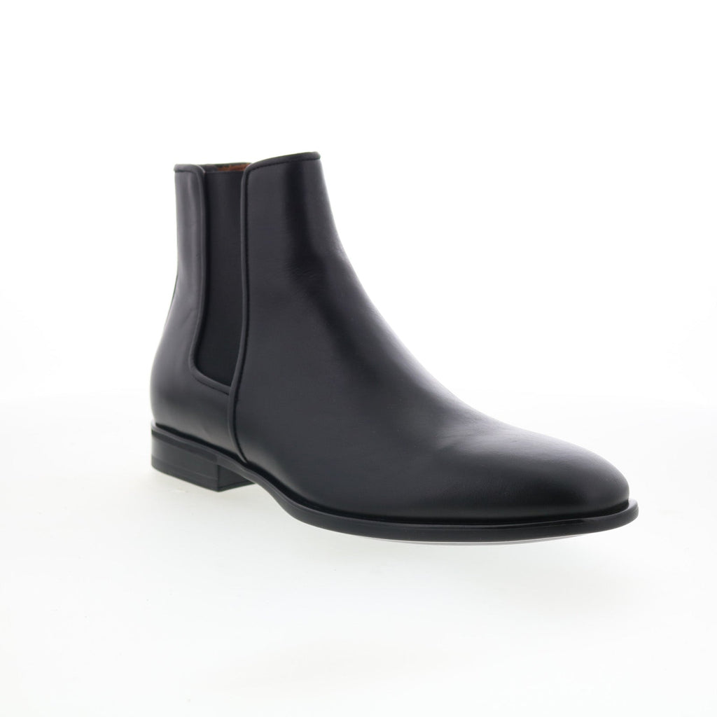 Aquatalia Adrian Waterproof M000901 Mens Black Leather Slip On Chelsea Boots