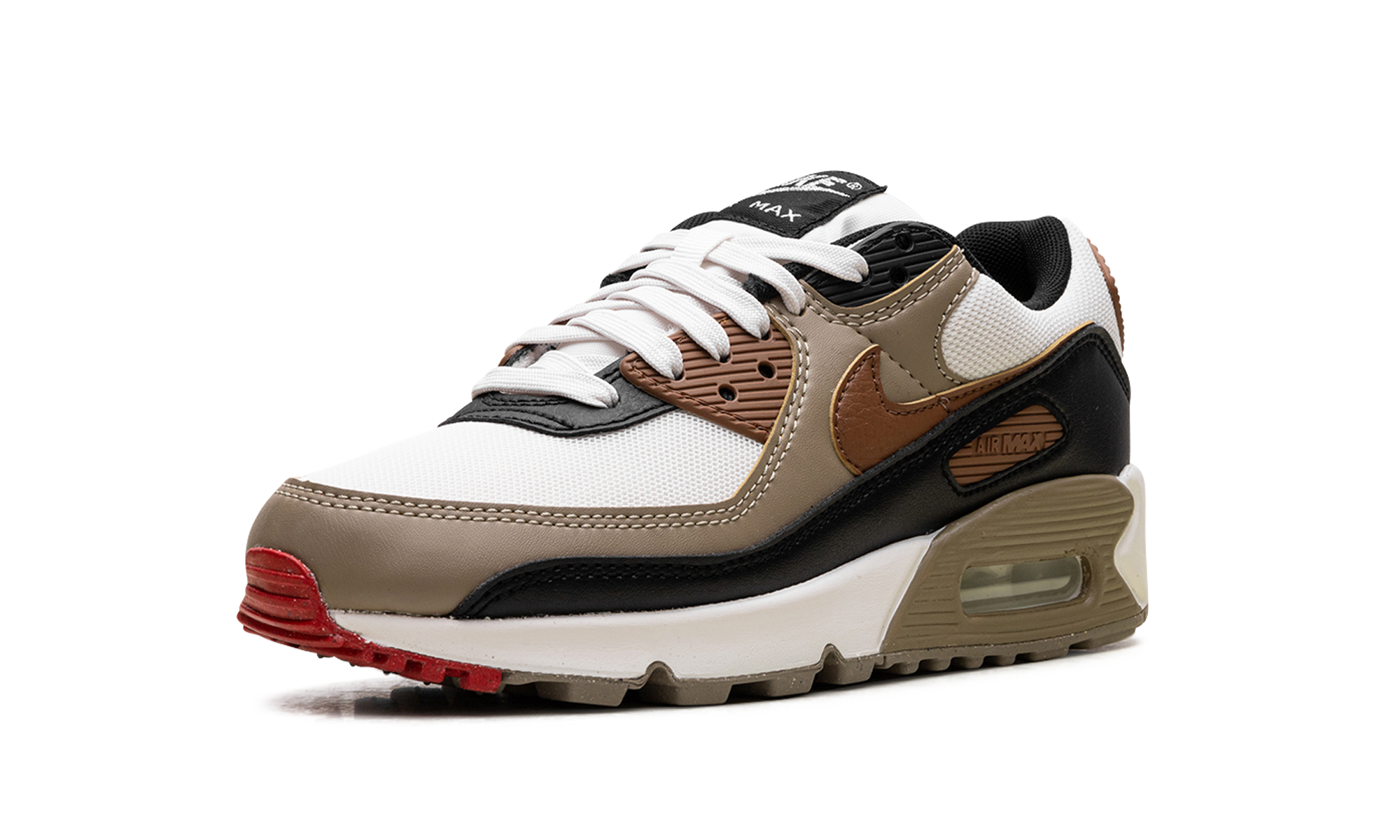 Air Max 90 WMNS "Phantom Black Fire Red Light British Tan" DH8010 005