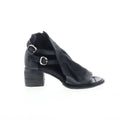 Naldo Womens Black Leather Zipper Heeled Sandals Shoes