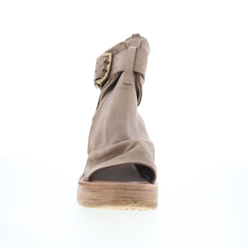 Naya Womens Gray Suede Hook & Loop Wedges Sandals Shoes