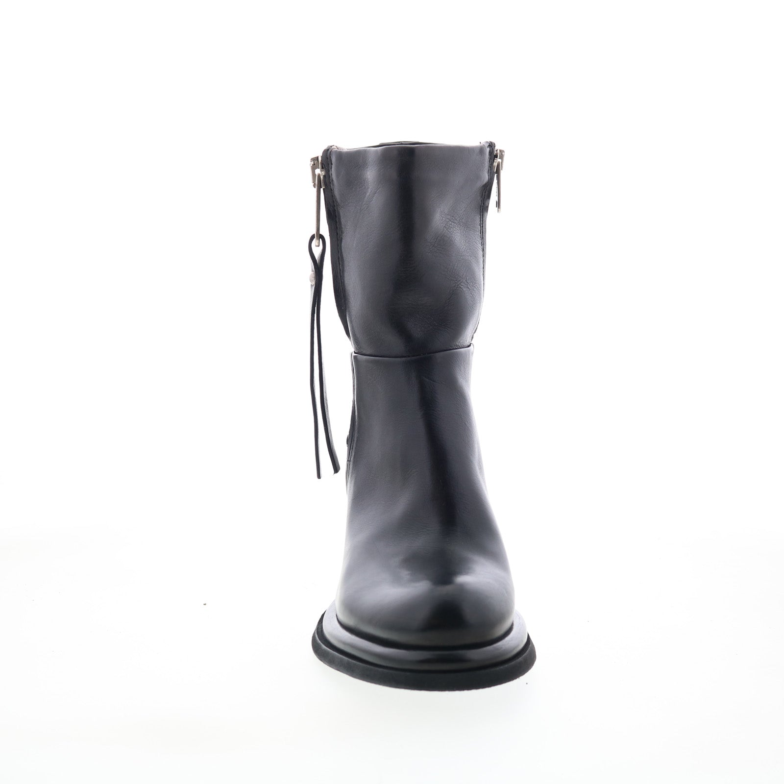 Nelle Womens Black Leather Zipper Casual Dress Boots