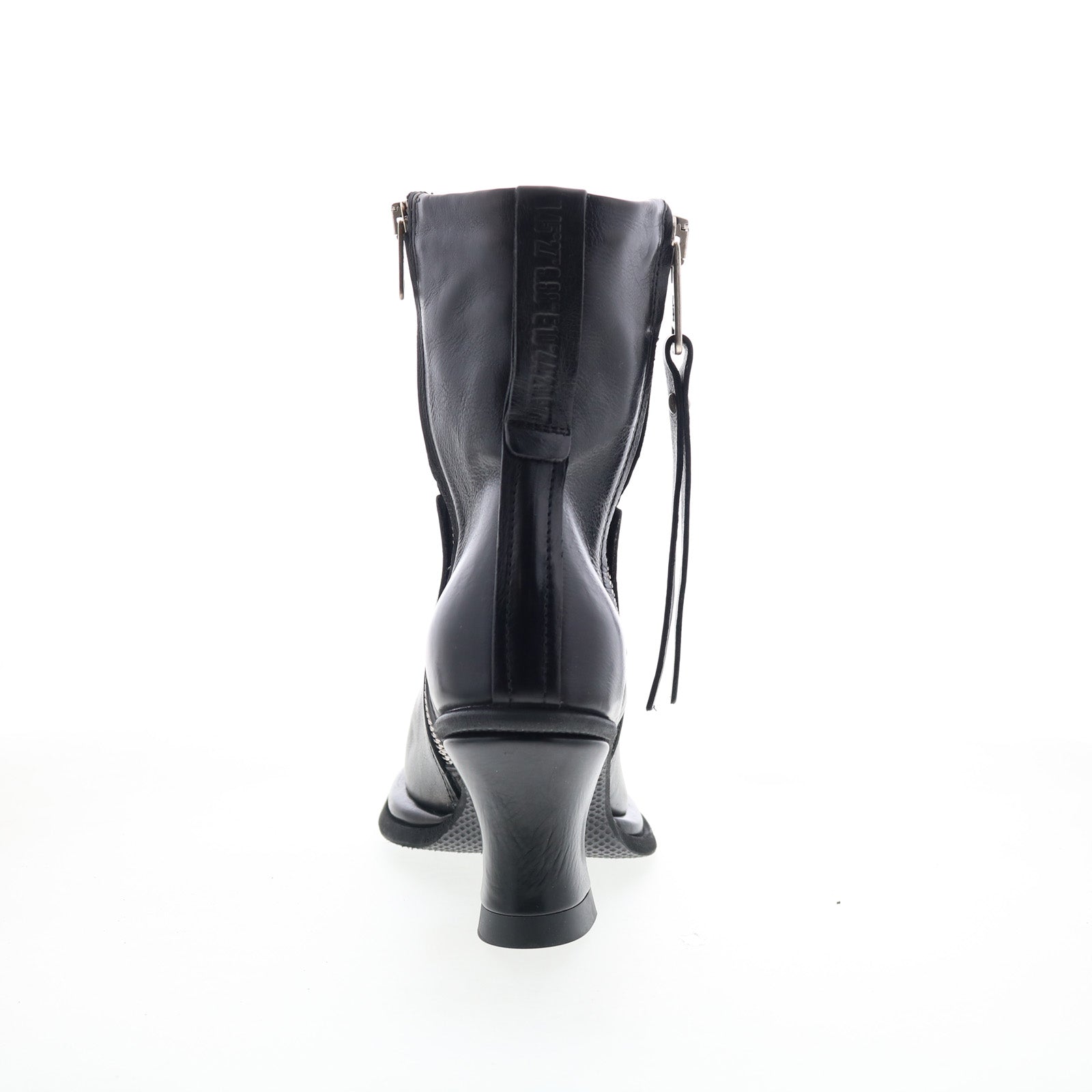 Nelle Womens Black Leather Zipper Casual Dress Boots