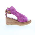 Newbury Womens Pink Leather Hook & Loop Wedges Sandals Shoes