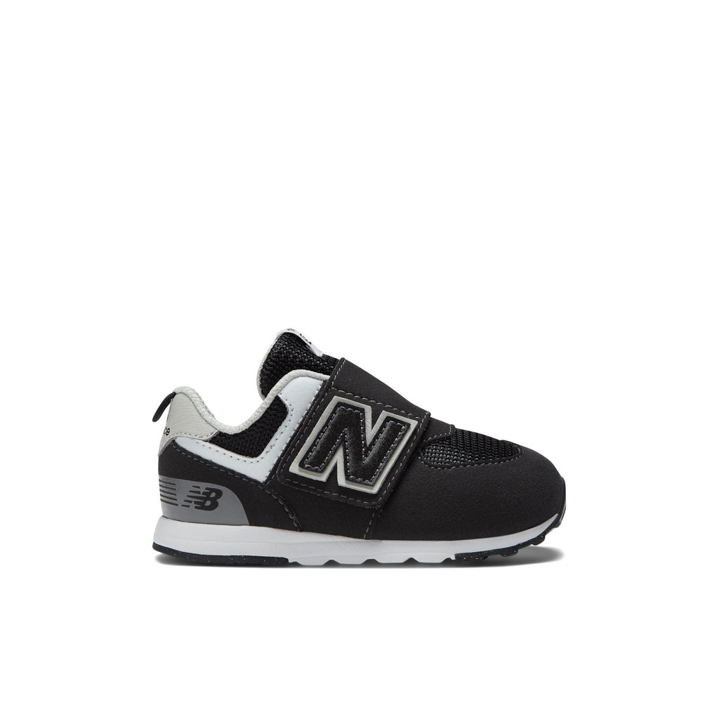 Toddler 574 B Hook & Loop in Black with Silver Metallic