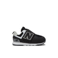 Toddler 574 B Hook & Loop in Black with Silver Metallic