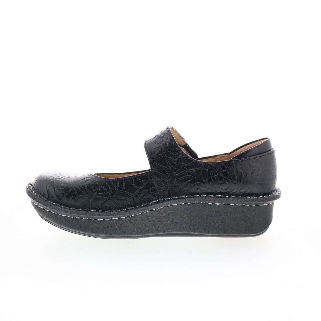 Alegria Paloma PAL-531 Womens Black Leather Slip On Mary Jane Flats Shoes