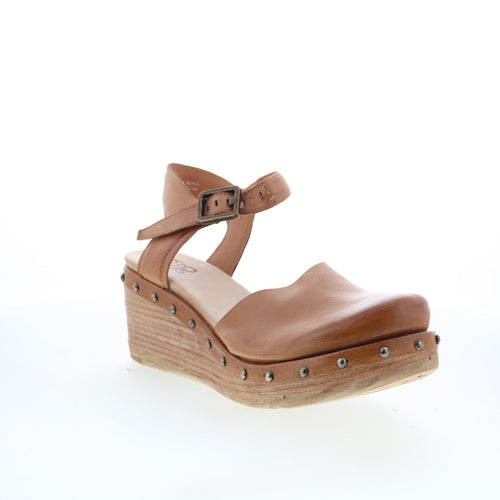 Pietro Womens Brown Leather Hook & Loop Wedges Sandals Shoes
