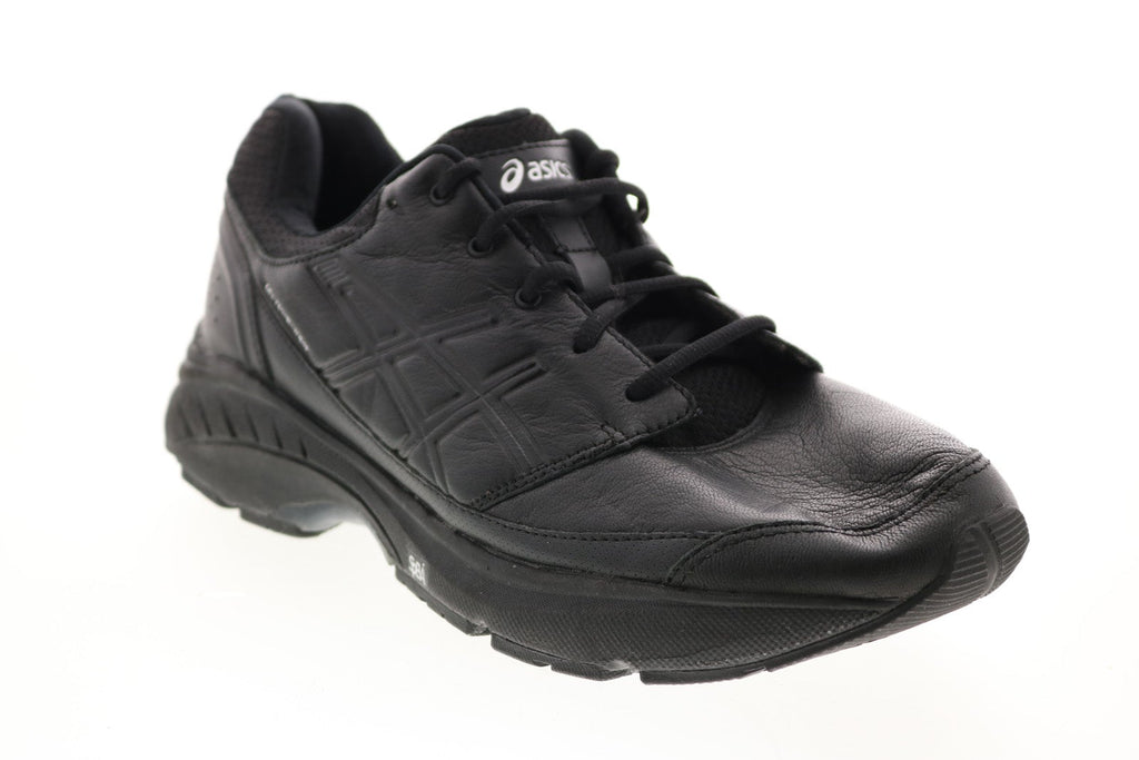 Asics Gel-Foundation Q551L Mens Black Leather Athletic Running Shoes