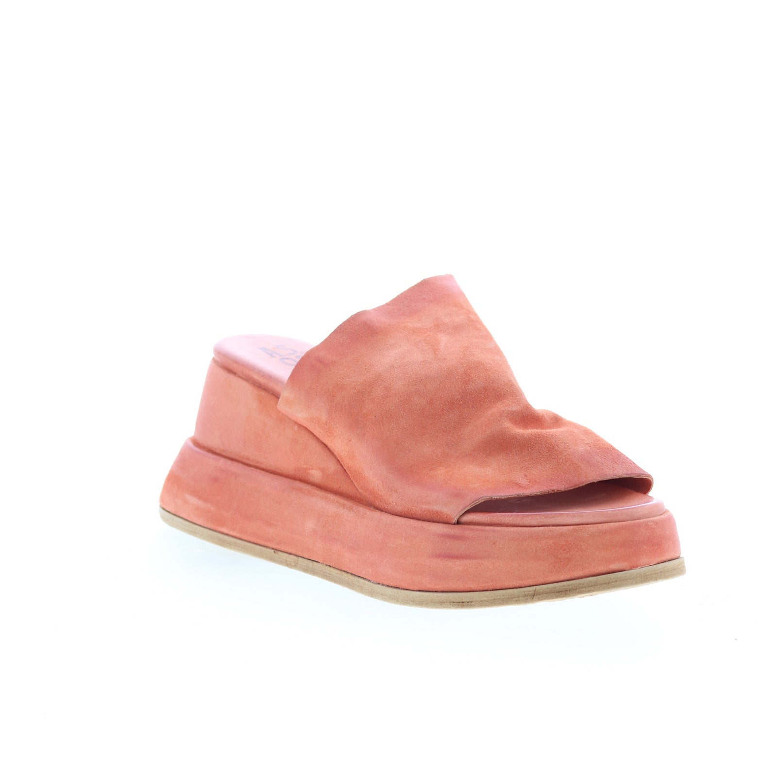 Rafe Womens Orange Suede Slip On Wedges Sandals Shoes